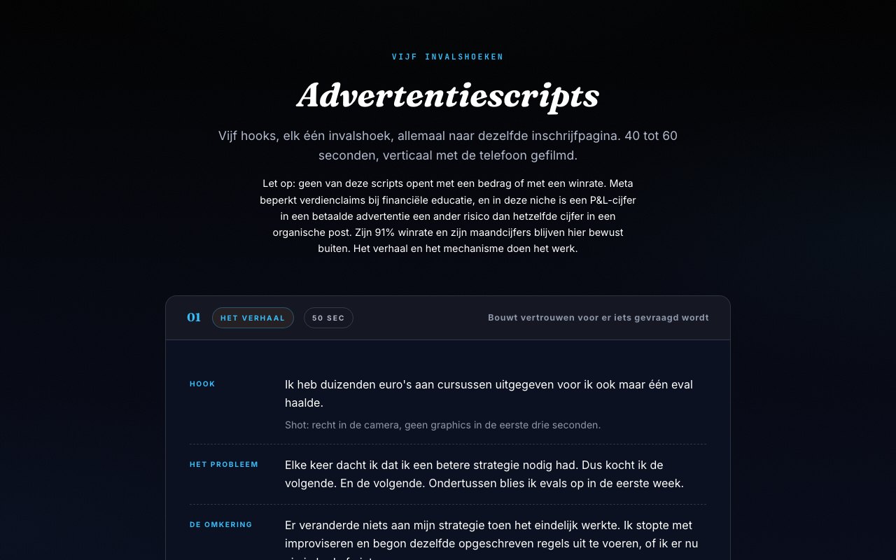 Voorbeeld van de advertentiescripts